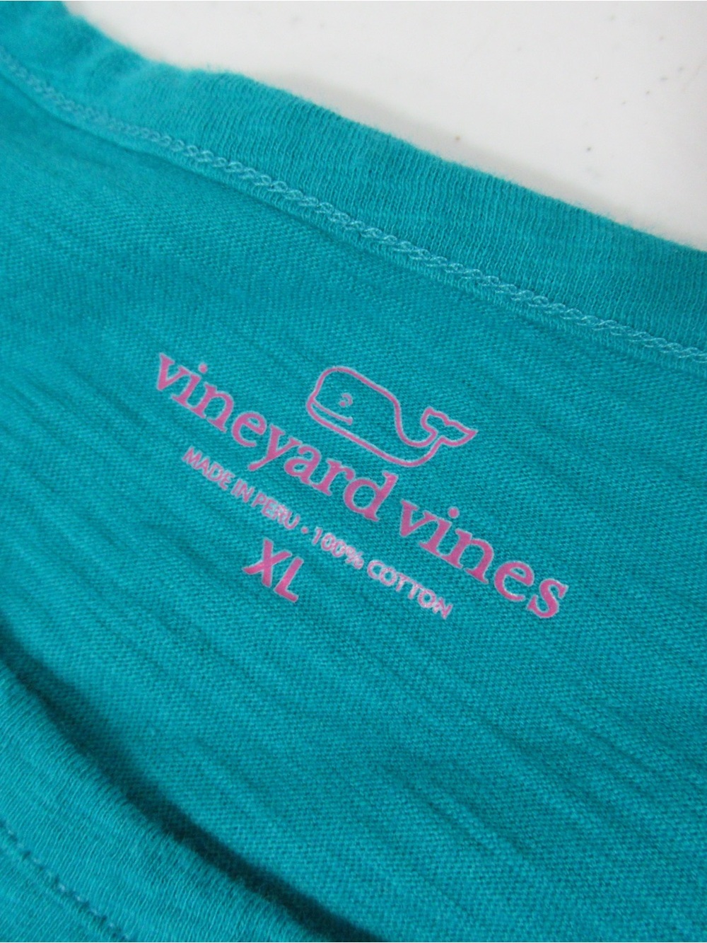 Vineyard Vines Teal Long Sleeve Crewneck Whale Tee Shirt Size XL - Picture 5 of 10